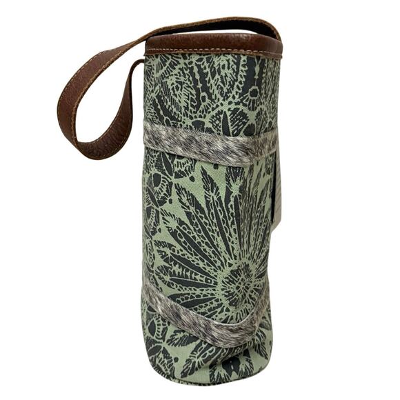 Myra Bag Hide And Floral Print Small Crossbody 10” X 10” Leather Style S-12C2 - Picture 4 of 10